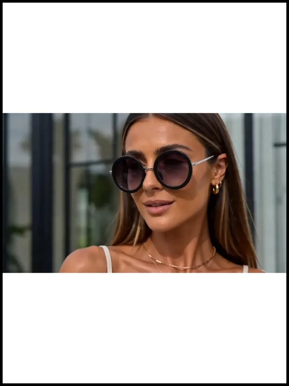 Vintage Oversized Round Sunglasses with UV Protection